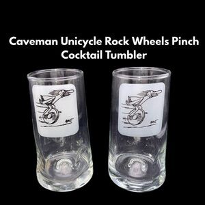 Caveman Unicycle Rock Wheels Pinch Cocktail Tumbler